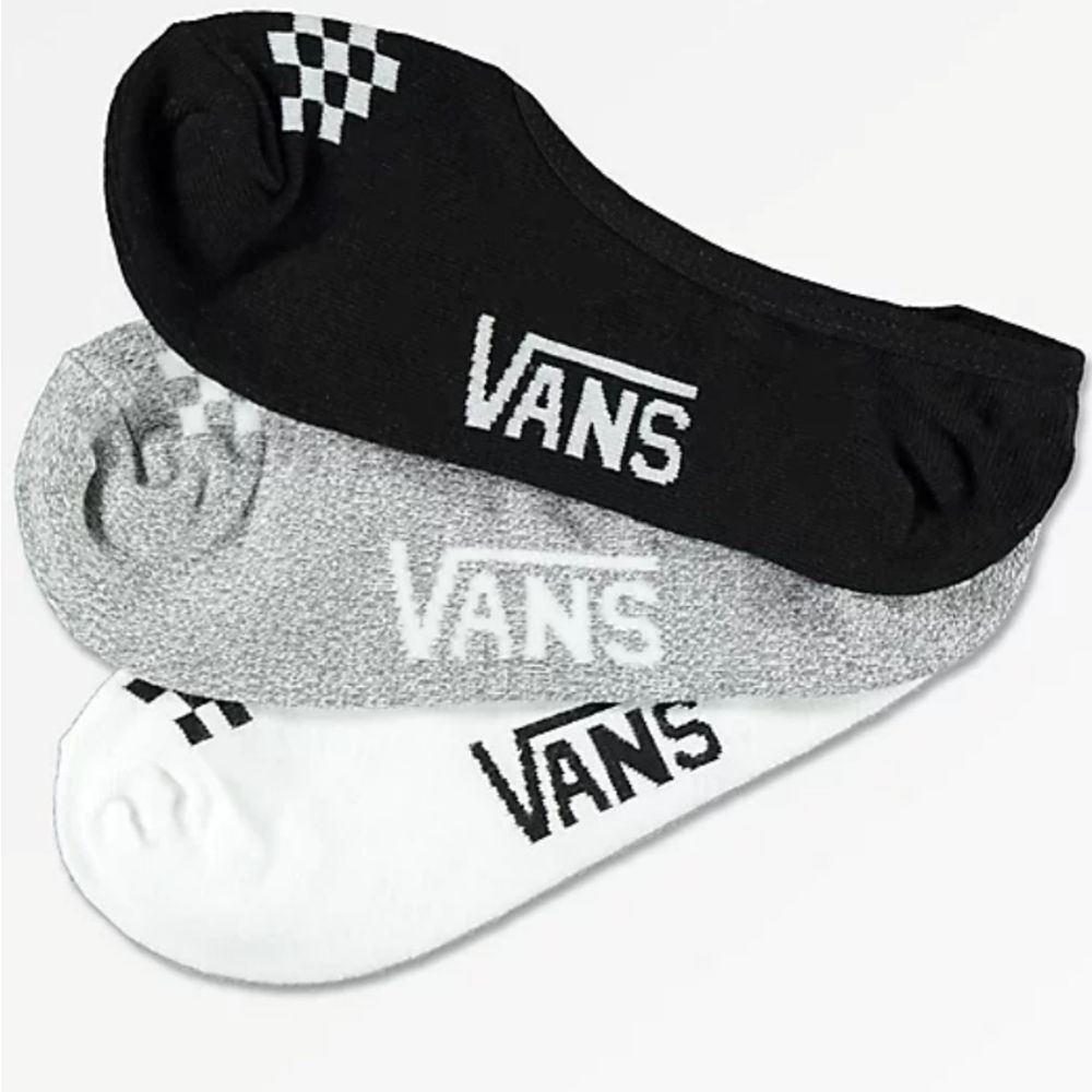 Vans Basic Assorted Checkerboard Logo Canoodle 3PK No-Show Sock